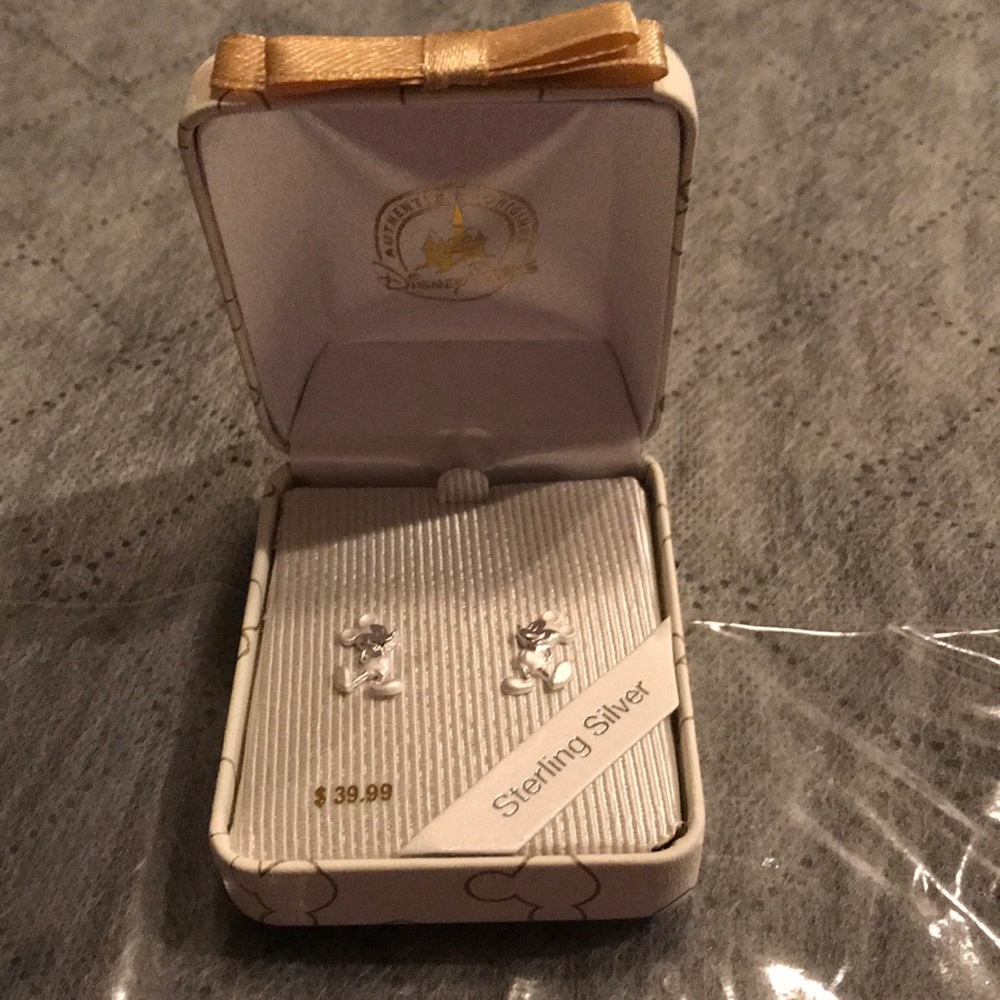 Serling silver Mickey Mouse earrings